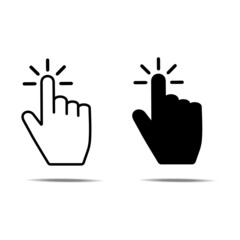 Hand cursor icon on white background,vector illustration