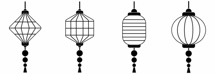 chinese lantern icon set vector sign symbol