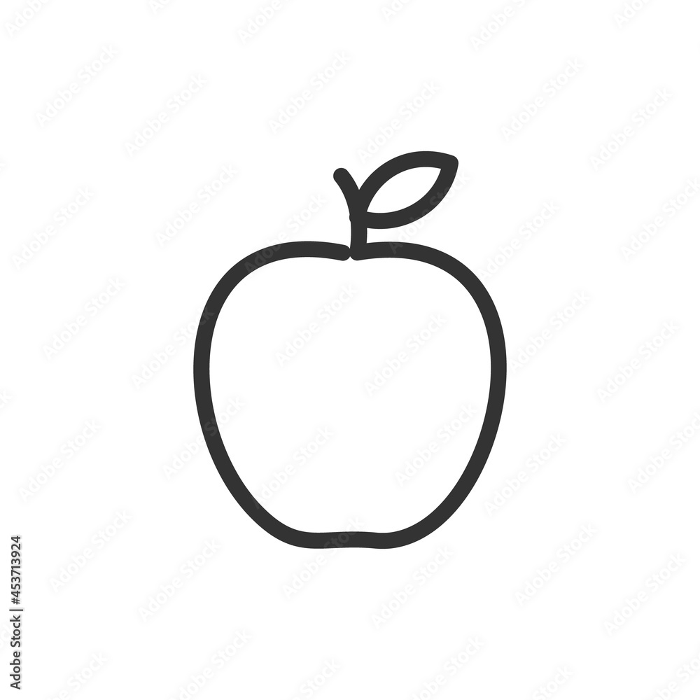 Wall mural apple minimal line icon.