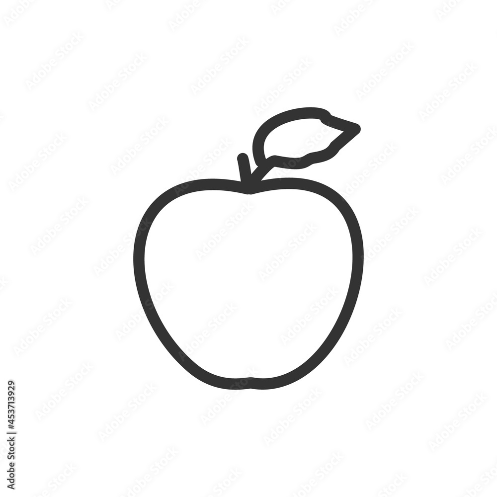 Poster outline design of apple icon.