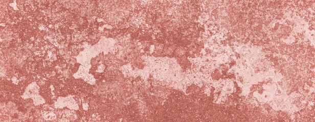 Panorama of Antique red painted concrete wall in vintage style texture and background seamless