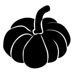 Black isolated plain pumpkin silhouette