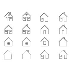 House simple line icon on white background,vector illustration