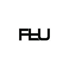 ftu initial letter monogram logo design