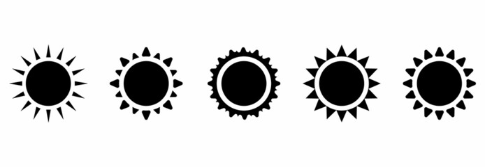 sun icon set vector sign symbol