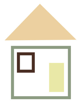 House On The Country Side, Icon Illustration, Vector On White Background