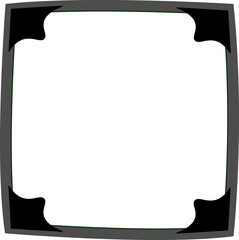 square antique silhouette frame with white background,