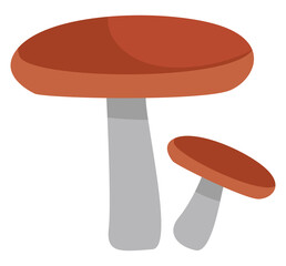 Two russula mushrooms, icon illustration, vector on white background - obrazy, fototapety, plakaty