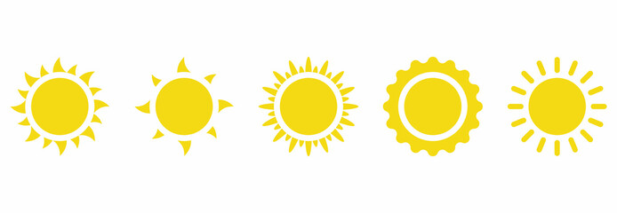 sun icon set vector sign symbol