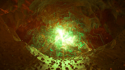 Portal funnel wormhole 3D render