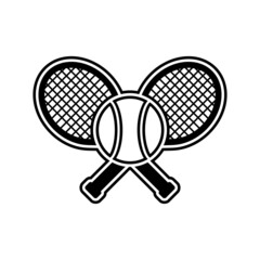 Tennis ball and racket logo design for company brand symbol