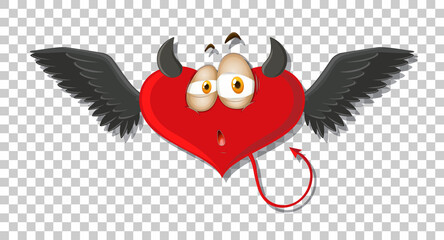 Heart shape devil with facial expression