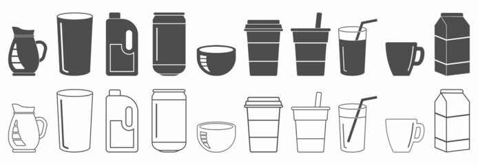 vector drink icon set illustrations