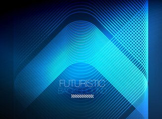 Neon color square shape lines abstract background. Shiny magic energy and motion concept, vector abstract wallpaper background