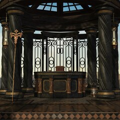 Fototapeta premium 3d illustration of an fantasy background with a mystical atmosphere 