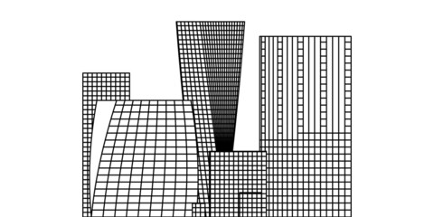 Fototapeta premium Cityscape, Modern City skyline, city silhouette, vector illustration in flat design.