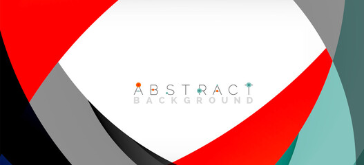 Geometric abstract background. Circle created with overlapping color shapes. Vector Illustration For Wallpaper, Banner, Background, Landing Page