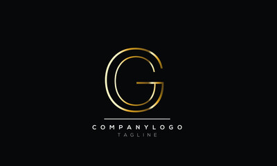 Abstract Letter Initial GG Vector Logo Design Template