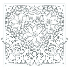 Coloring Books for adult. Hand drawn flowers in zentangle style for t-shirt design or tattoo and coloring book