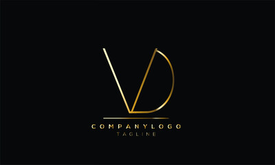 Abstract Letter Initial VD DV Vector Logo Design Template