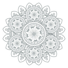 Coloring Books for adult. Hand drawn flowers in zentangle style for t-shirt design or tattoo and coloring book