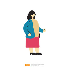 housewife or lady avatar vector illustration. women character concept
