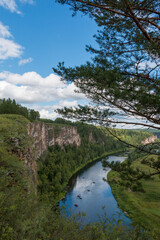 Fototapeta premium mountain river and rocky banks