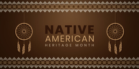 Native American Heritage Month background design. American Indian culture. Celebrate annual in United States.Vector illustration.