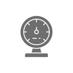 Manometer, device for measuring steam and water pressure grey icon.
