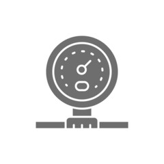 Gas pipeline or water meter grey icon.