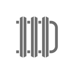 Central heating battery grey icon.