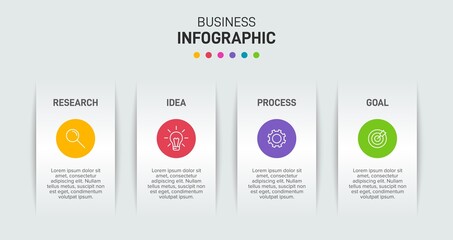 Infographic design with icons and 4 options or steps. Thin line vector. Infographics business concept. Can be used for info graphics, flow charts, presentations, web sites, banners, printed materials.