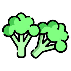 Broccoli Color Icon Vector