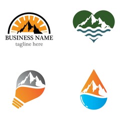 Mountain logo vector icon set