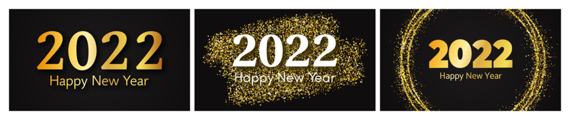 2022 Happy New Year gold background