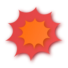 Paper cut speech bubble with explosion