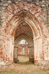 Fototapeta na wymiar Ruins of Veckalsnava lutheran church, Latvia. 