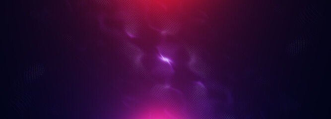 Abstract colorful digital particles wave with bokeh and light background, 3d render wave line dot background, line wave light glowing effect particular background.	