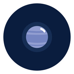 Neptune planet, illustration, vector, on a white background. © Morphart