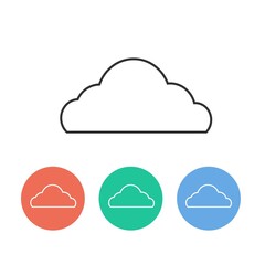 Big Cloud Flat two colour minimal icon set. Vector