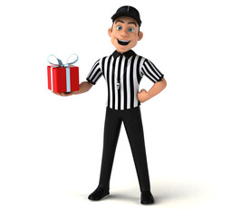 Fun 3D Illustration of an american Referee