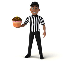 Fun 3D Illustration of an american Referee