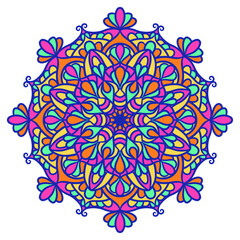 Ethnic Mandala Round Ornament Pattern With Colorful