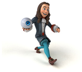 3D Illustration of a cartoon man in historical baroque costume