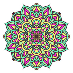 Ethnic Mandala Round Ornament Pattern With Colorful