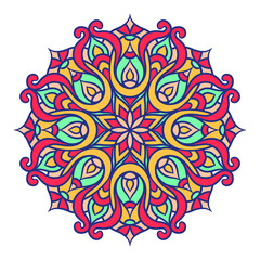 Ethnic Mandala Round Ornament Pattern With Colorful