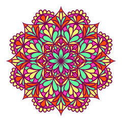 Ethnic Mandala Round Ornament Pattern With Colorful