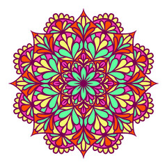 Ethnic Mandala Round Ornament Pattern With Colorful