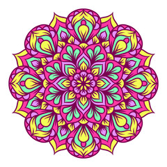 Ethnic Mandala Round Ornament Pattern With Colorful