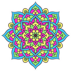 Ethnic Mandala Round Ornament Pattern With Colorful